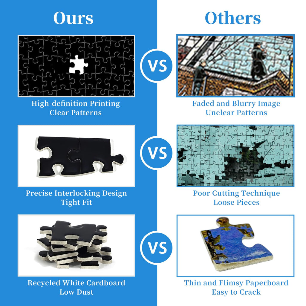Pure Black Jigsaw Puzzle | All-Black Puzzle (1000 Pieces) 70 x 50 cm | "Hell-Level" Extreme Difficulty Puzzle