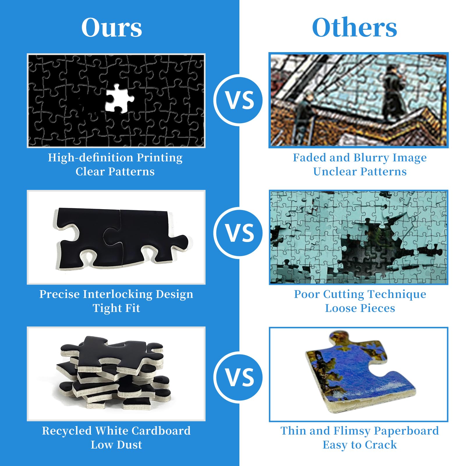 Pure Black Jigsaw Puzzle | All-Black Puzzle (1000 Pieces) 70 x 50 cm | "Hell-Level" Extreme Difficulty Puzzle