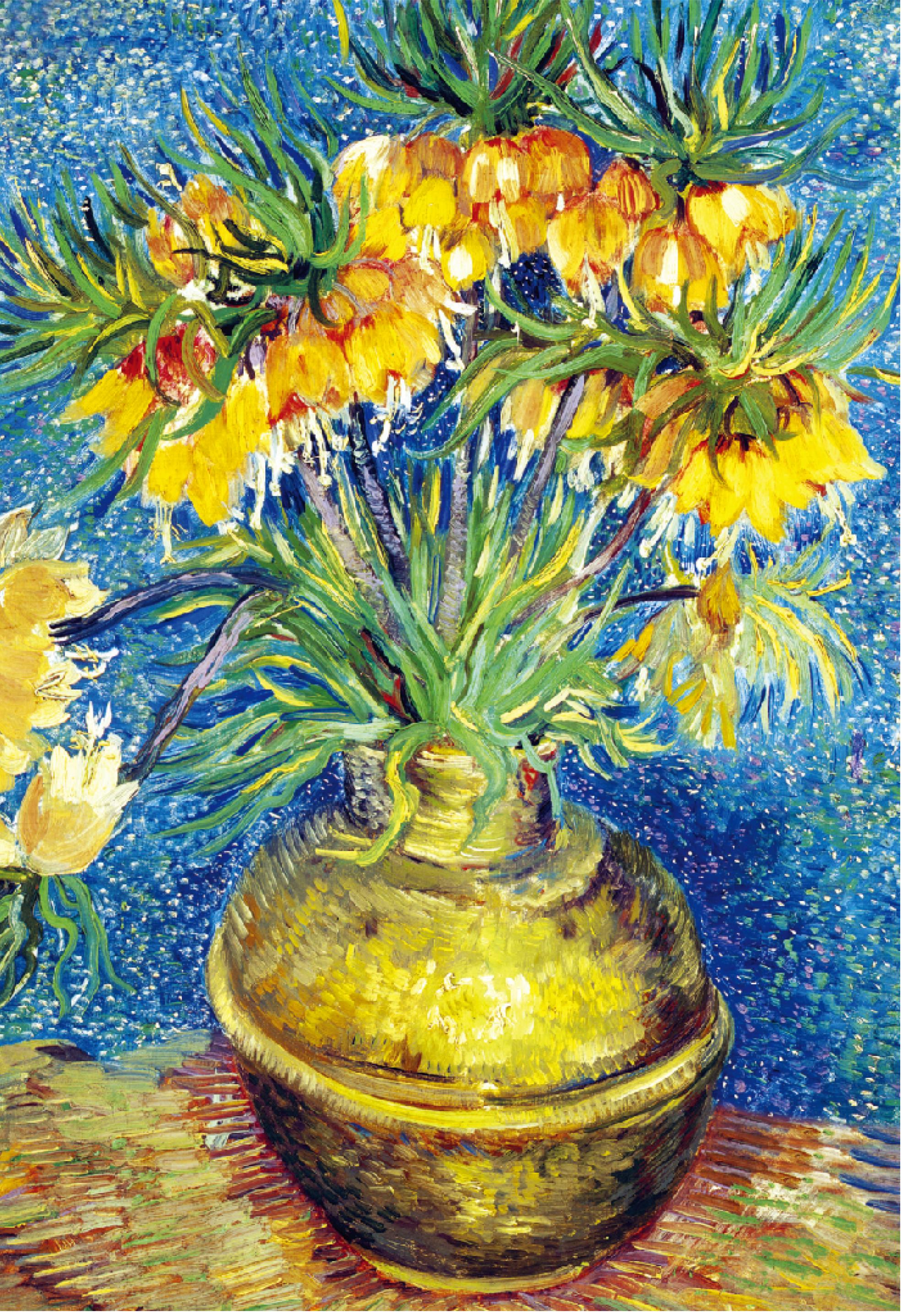 Imperial Fritillaries in a Copper Vase