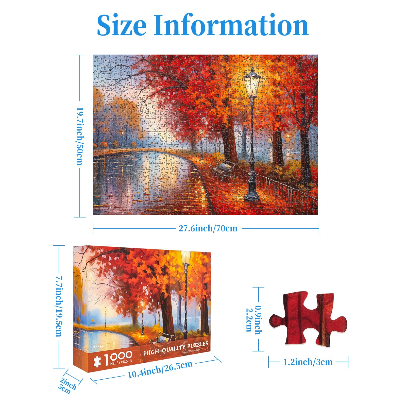 Autumn Park-Themed Jigsaw Puzzle — 1000 Pieces (70 x 50 cm)