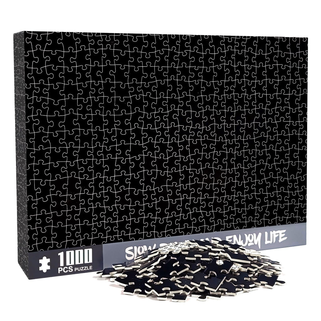 Pure Black Jigsaw Puzzle | All-Black Puzzle (1000 Pieces) 70 x 50 cm | "Hell-Level" Extreme Difficulty Puzzle