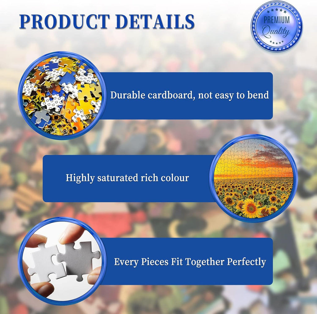 1000 Pieces Puzzles for Adults, Sunflower Jigsaw Puzzle 1000 Piece Sunflower Fields Puzzles for Adult,
