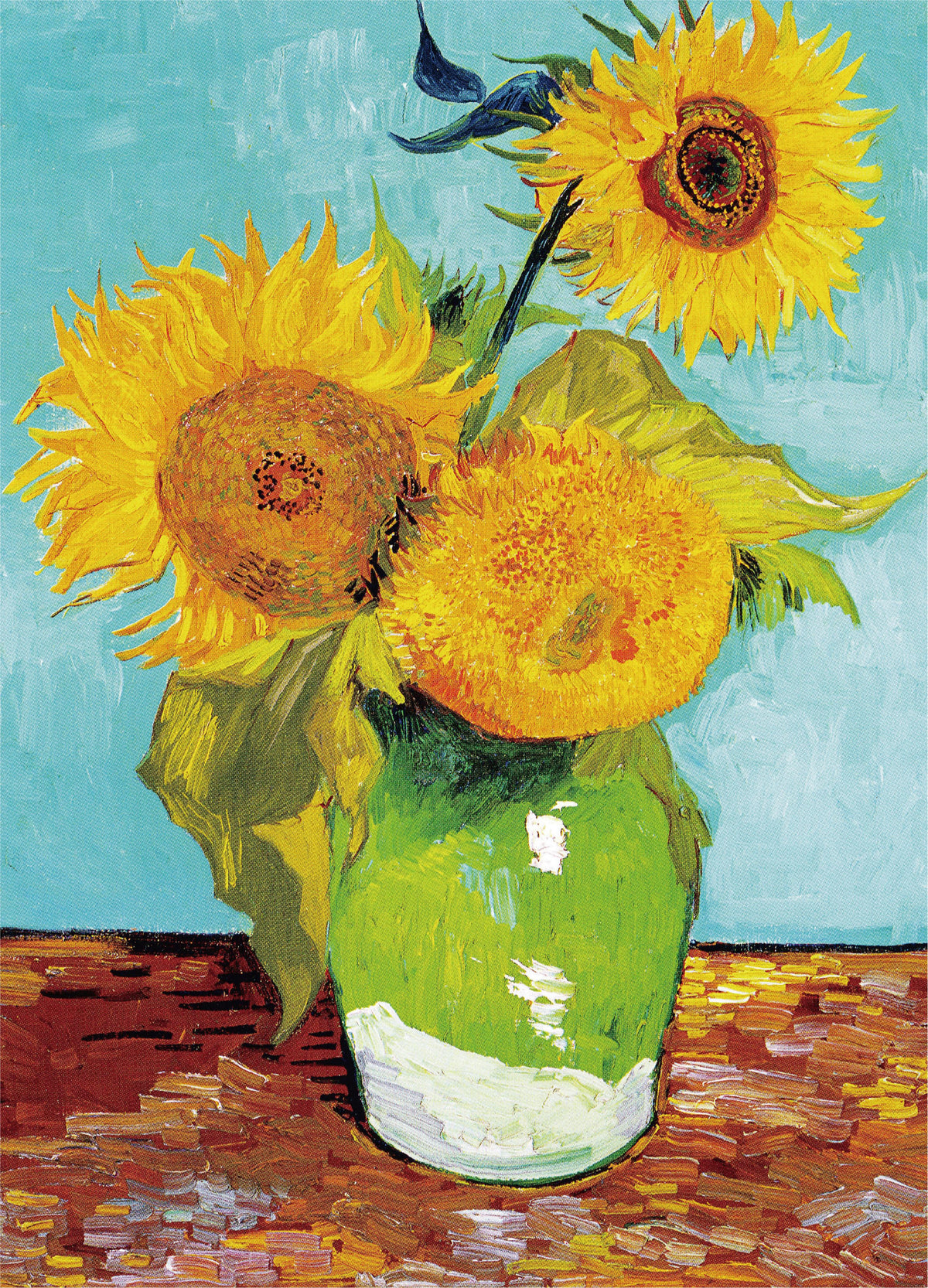 Three Sunflowers in a Vase
